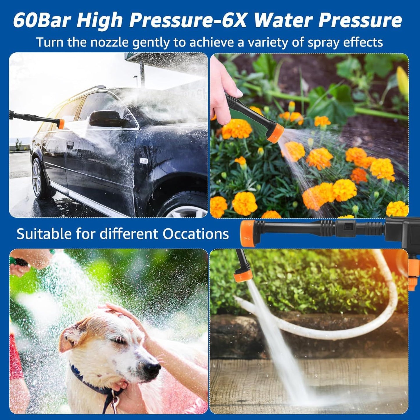 Car Washer High Pressure Gun Rechargeable 48V (Double Battery)
