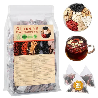 🍵 Ginseng Five Treasure Tea Natural Energy & Wellness in Every Cup
