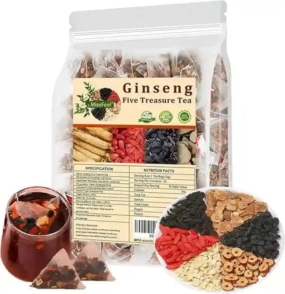 🍵 Ginseng Five Treasure Tea Natural Energy & Wellness in Every Cup