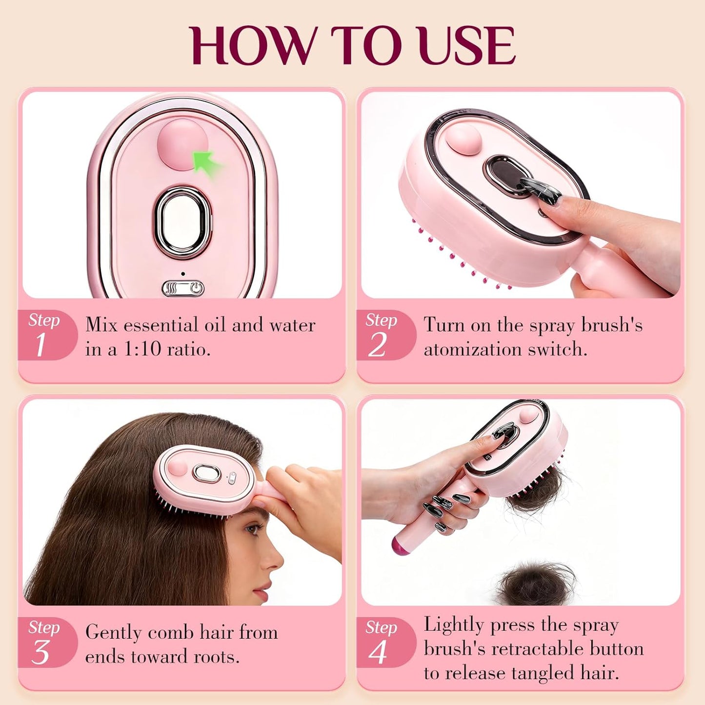 Electric Spray Retractable Air Cushion Comb