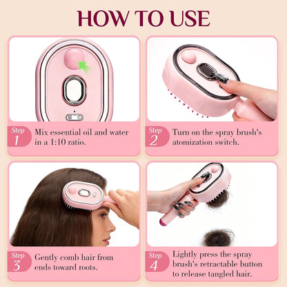 Electric Spray Retractable Air Cushion Comb